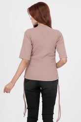 Women's Knitted Tops (Light brown)